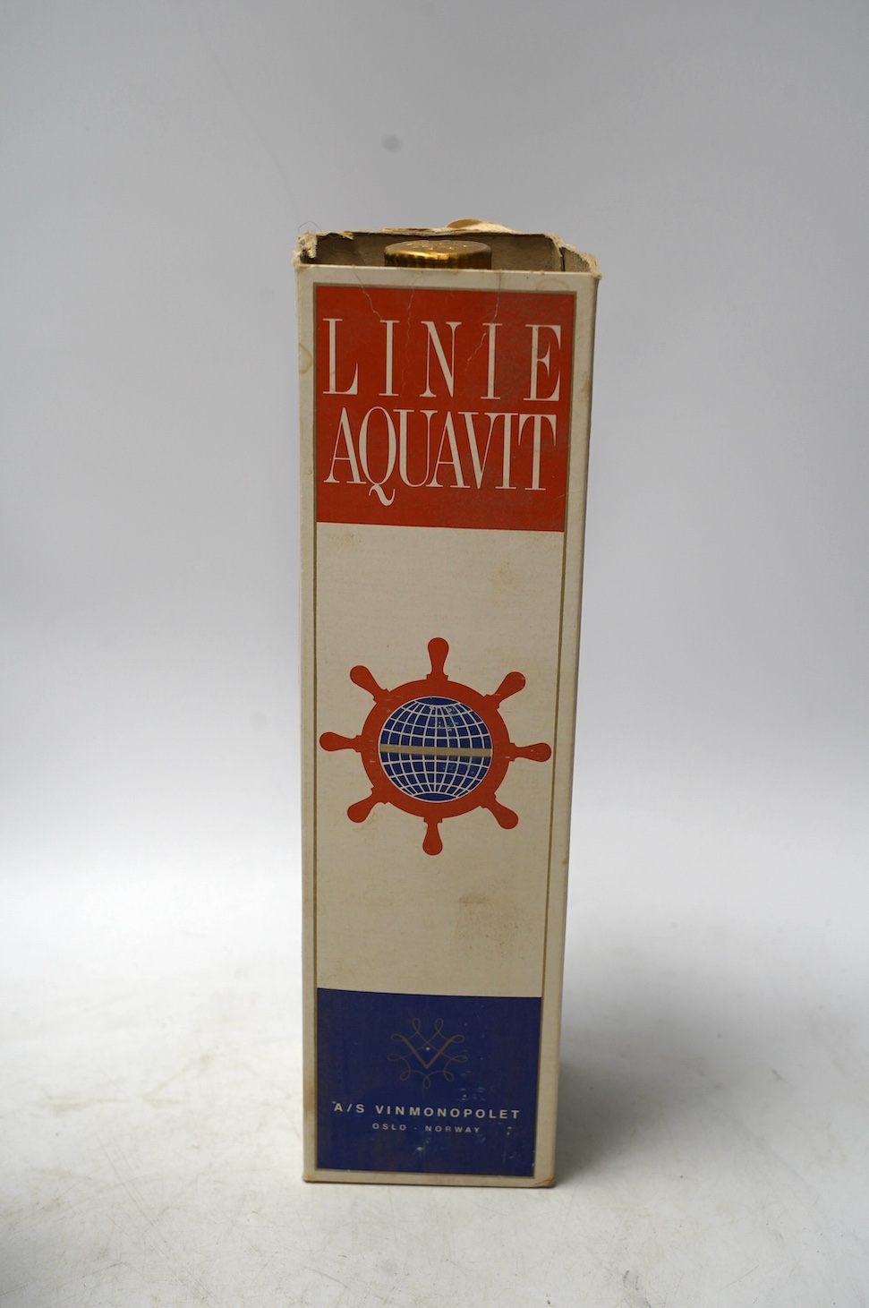 Four various bottles of alcohol to include a bottle of Taylor’s 1966 vintage port, another 1960 vintage port (label corroded), a bottle of J.de Malliac Bas Armagnac Extra Hors D’Age No.12440 and a bottle of Linie Aquavit